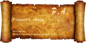 Possert Anna névjegykártya